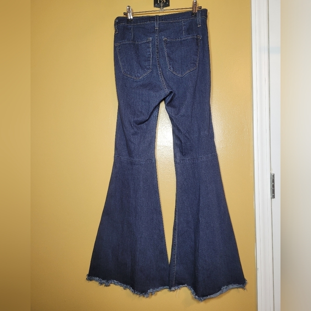 Judy Blue Lily High Rise Raw Hem Flare Jeans sz 27 8396